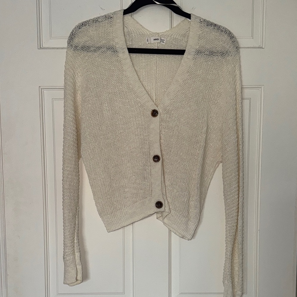 Mango Cream Knit Cardigan